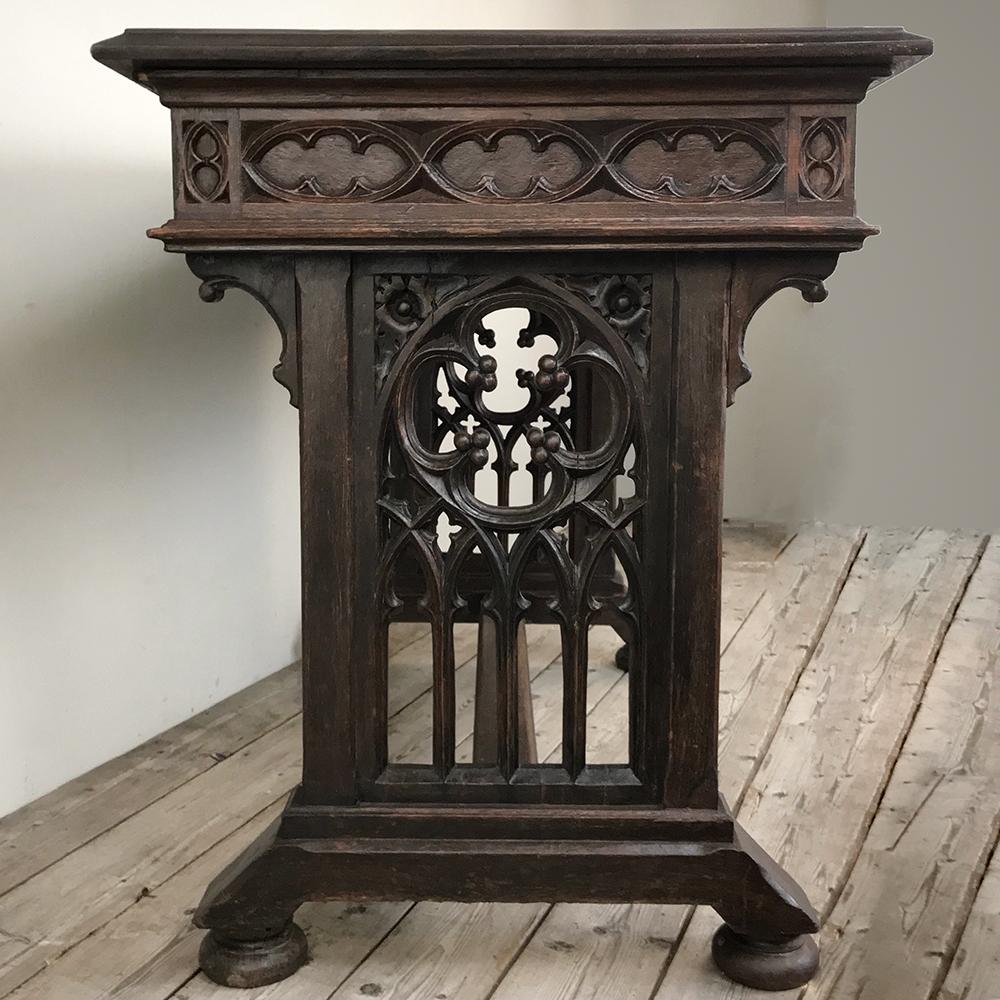 Oak 19th Century French Gothic Writing Table