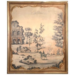 19th Century French Gouache on Paper in Giltwood Frame