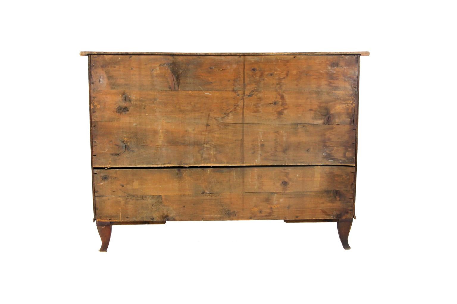 19th Century French Grain Painted Bow Front Chest For Sale 7