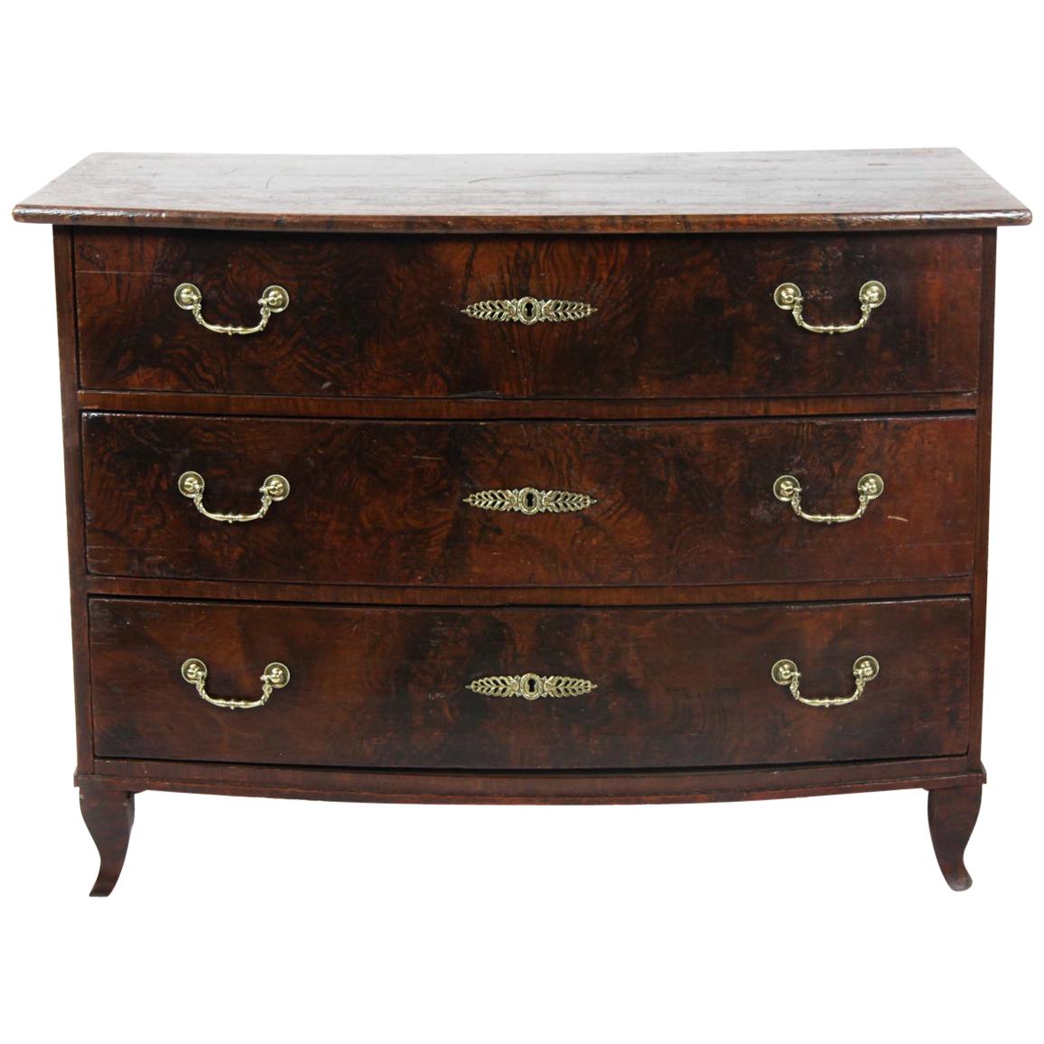 19th Century French Grain Painted Bow Front Chest For Sale