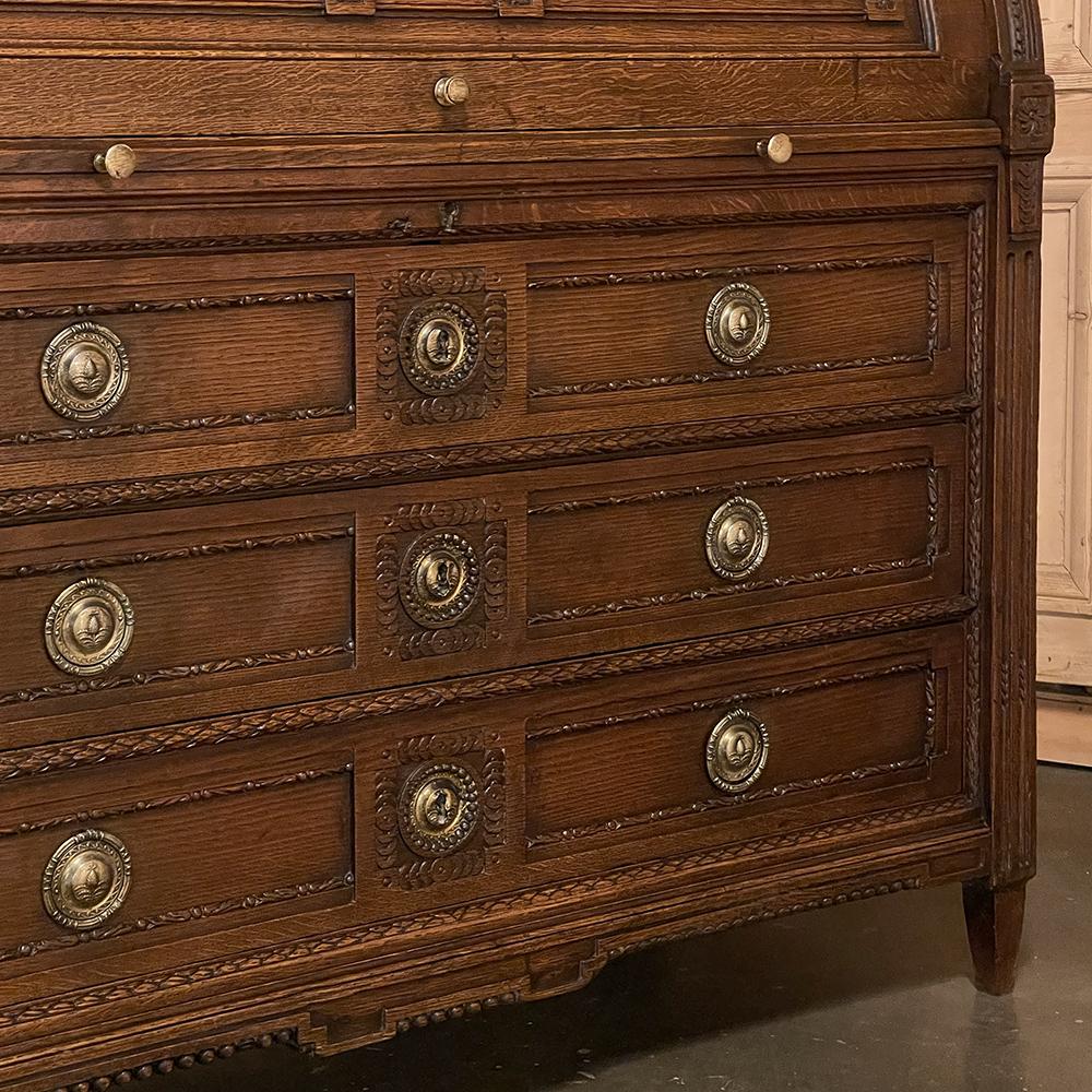 19th Century French Grand Louis XVI Cylinder Desk For Sale 7