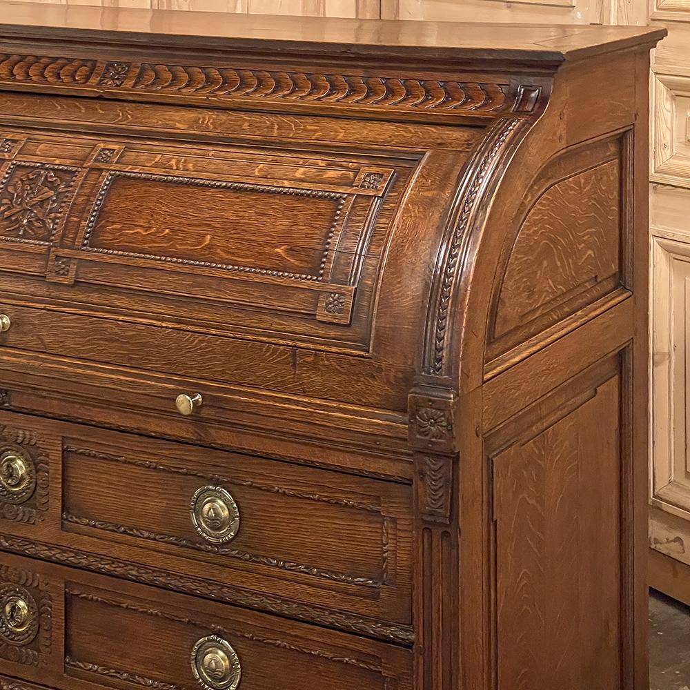 19th Century French Grand Louis XVI Cylinder Desk For Sale 9