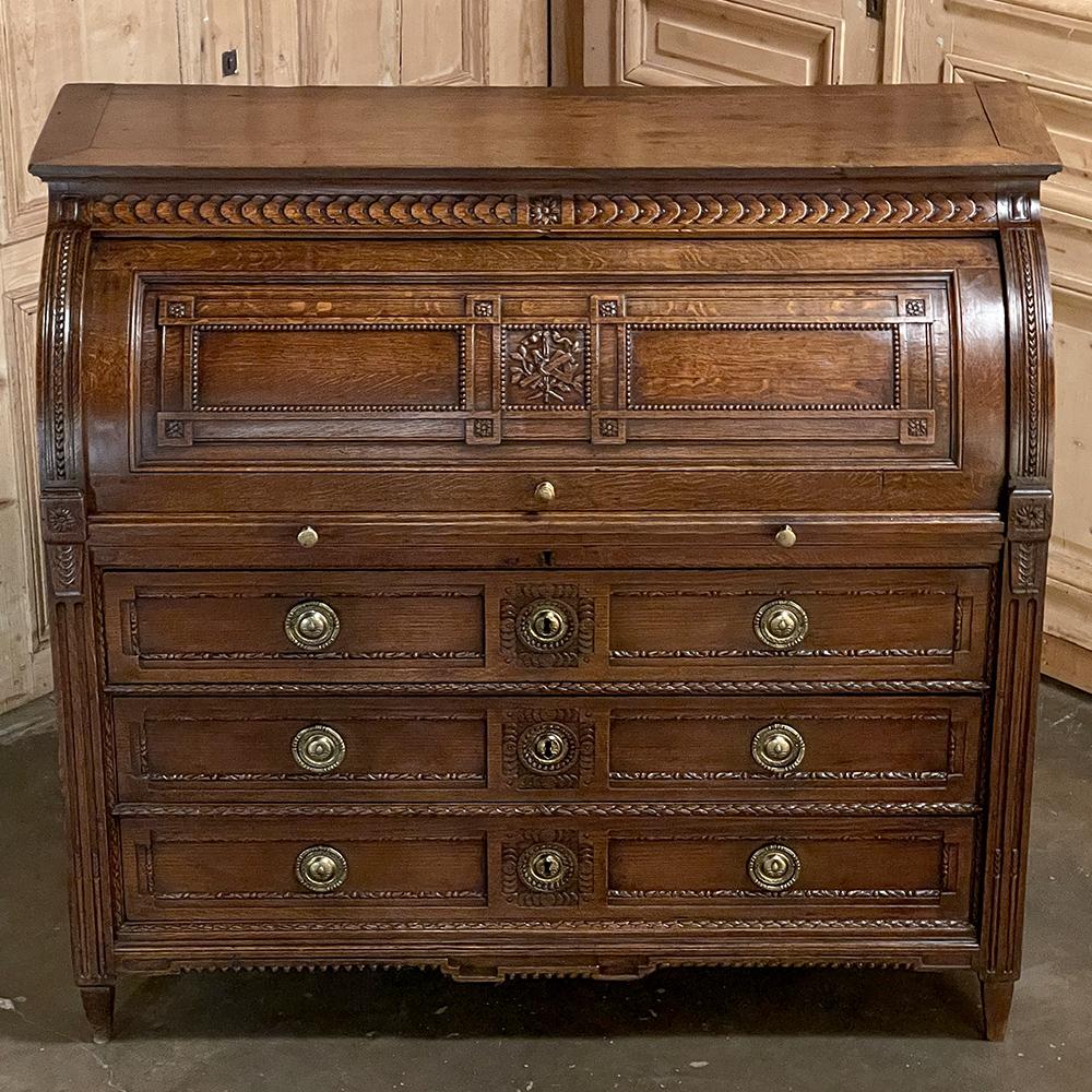 Late 19th Century 19th Century French Grand Louis XVI Cylinder Desk For Sale