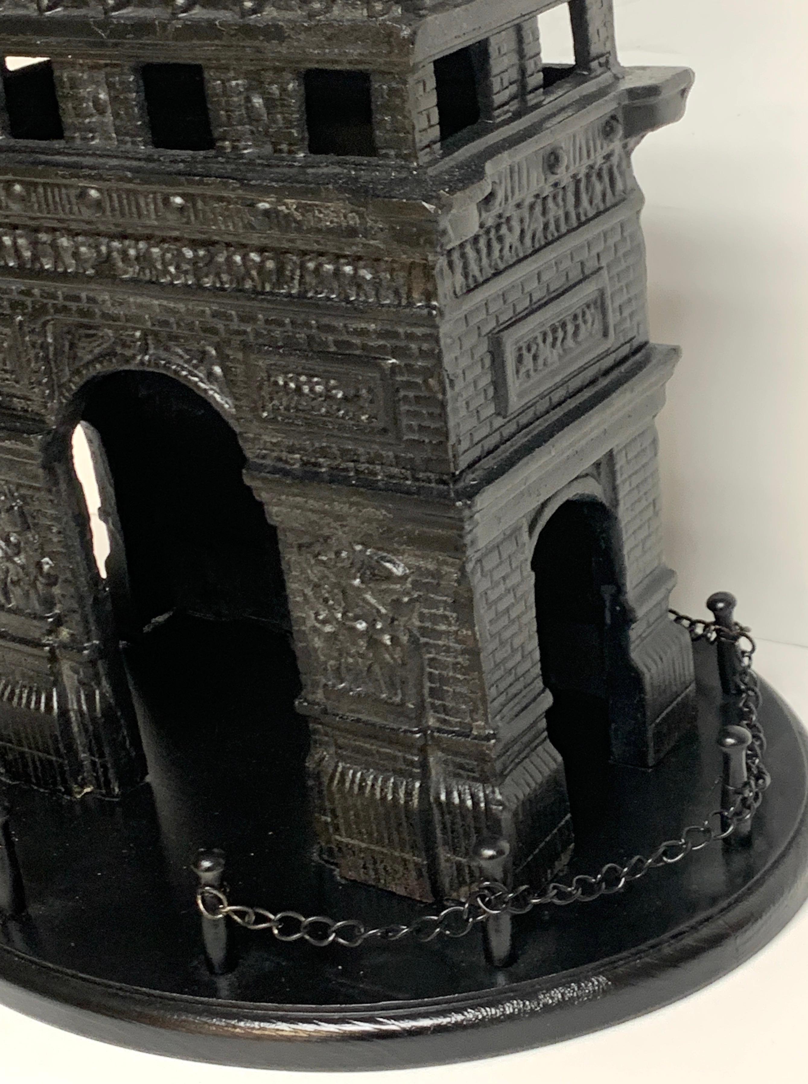 Ebonized 19th Century French Grand Tour Iron Model of the Arc de Triomphe For Sale