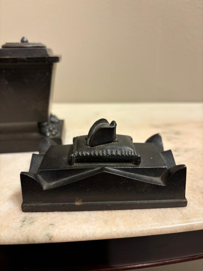 19th Century French Grand Tour Patinated Iron Napoleon’s Tomb Inkwell For Sale 15