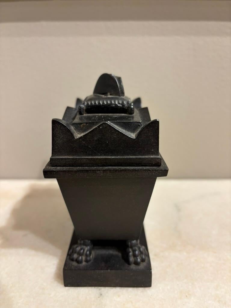 Cast 19th Century French Grand Tour Patinated Iron Napoleon’s Tomb Inkwell For Sale