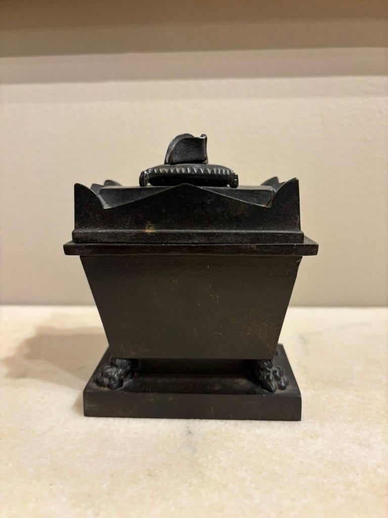 19th Century French Grand Tour Patinated Iron Napoleon’s Tomb Inkwell For Sale 1