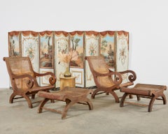 19th Century French Grand Tour Style Eight Panel Painted Screen