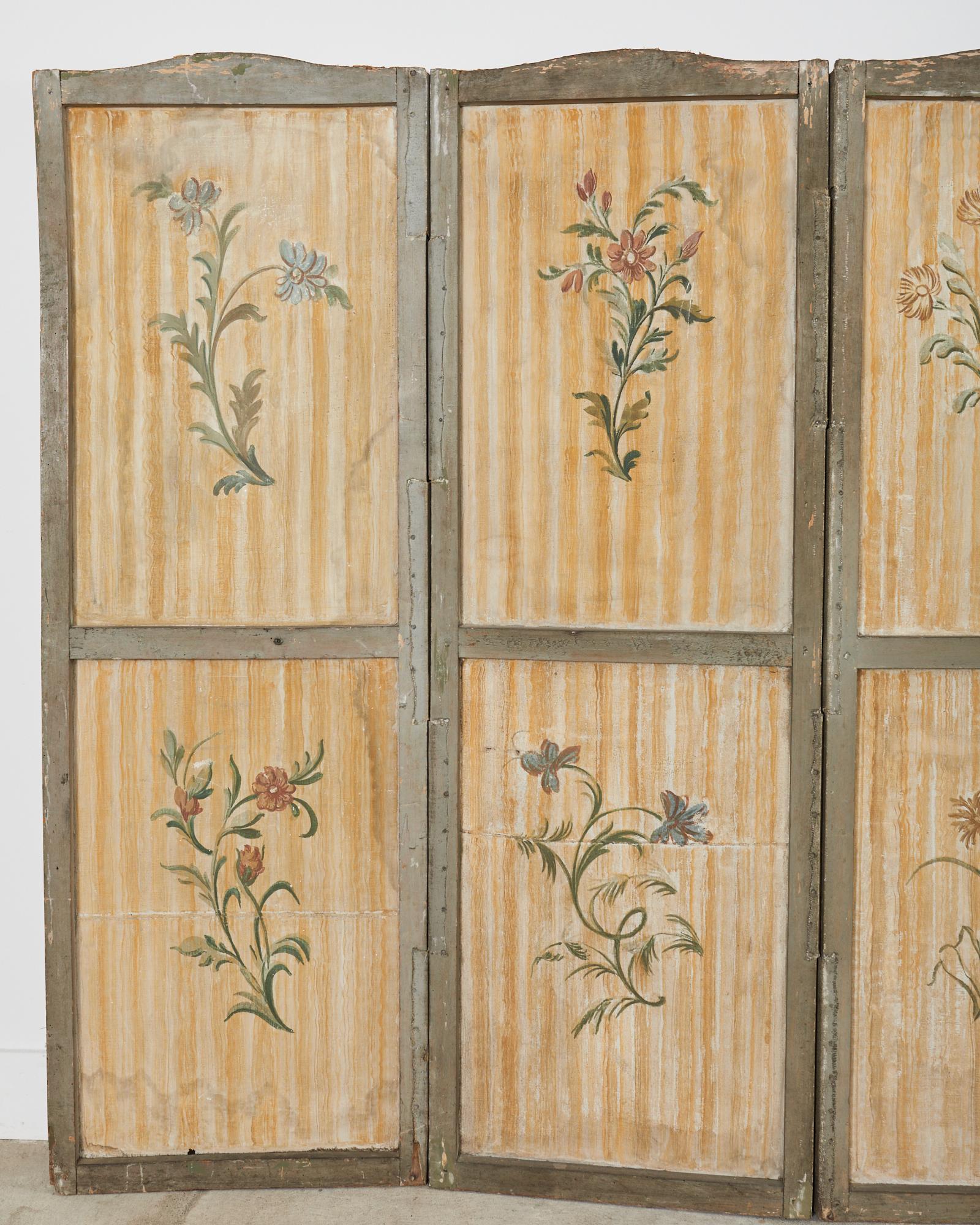 19th Century French Grand Tour Style Eight Panel Painted Screen For Sale 16