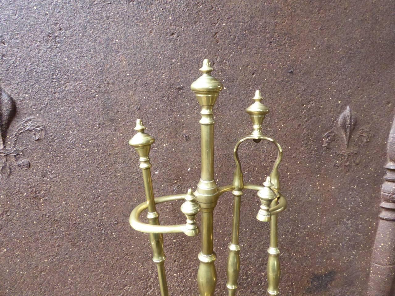 Victorian 19th Century French 'Grandry Fils' Fireplace Tools or Fire Tools