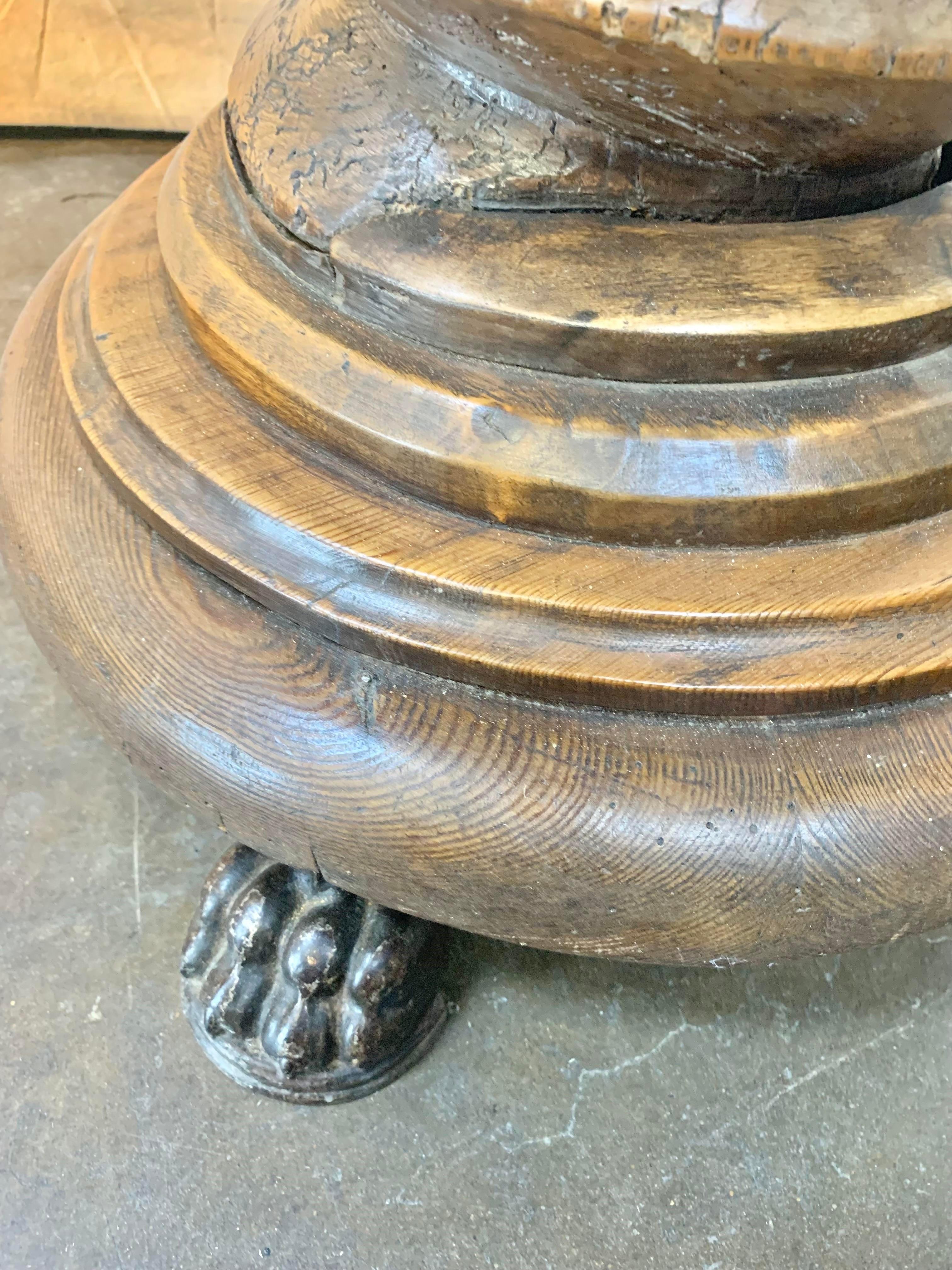 19th Century French Grape Press Pedestal Side Table 5