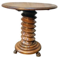 Used 19th Century French Grape Press Pedestal Side Table