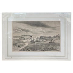 19th Century French Gravure Print of Galveston Harbor
