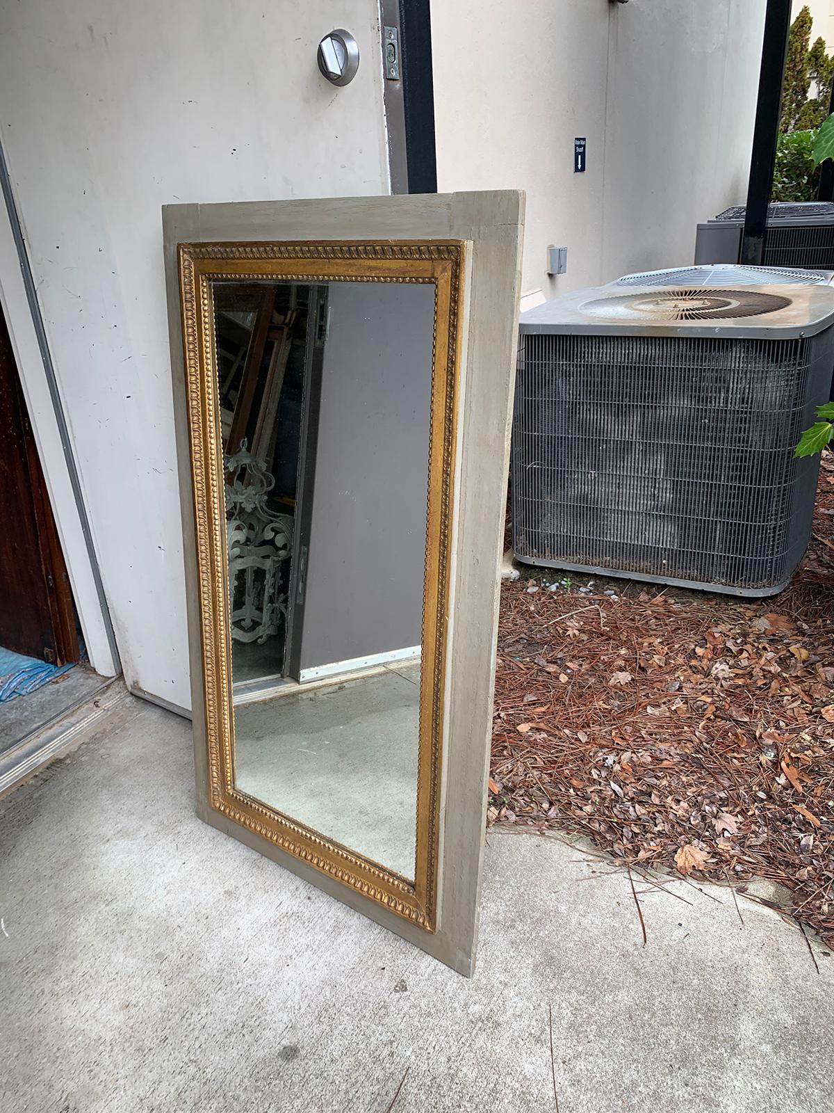 Hand-Painted 19th Century French Green Boiserie Mirror