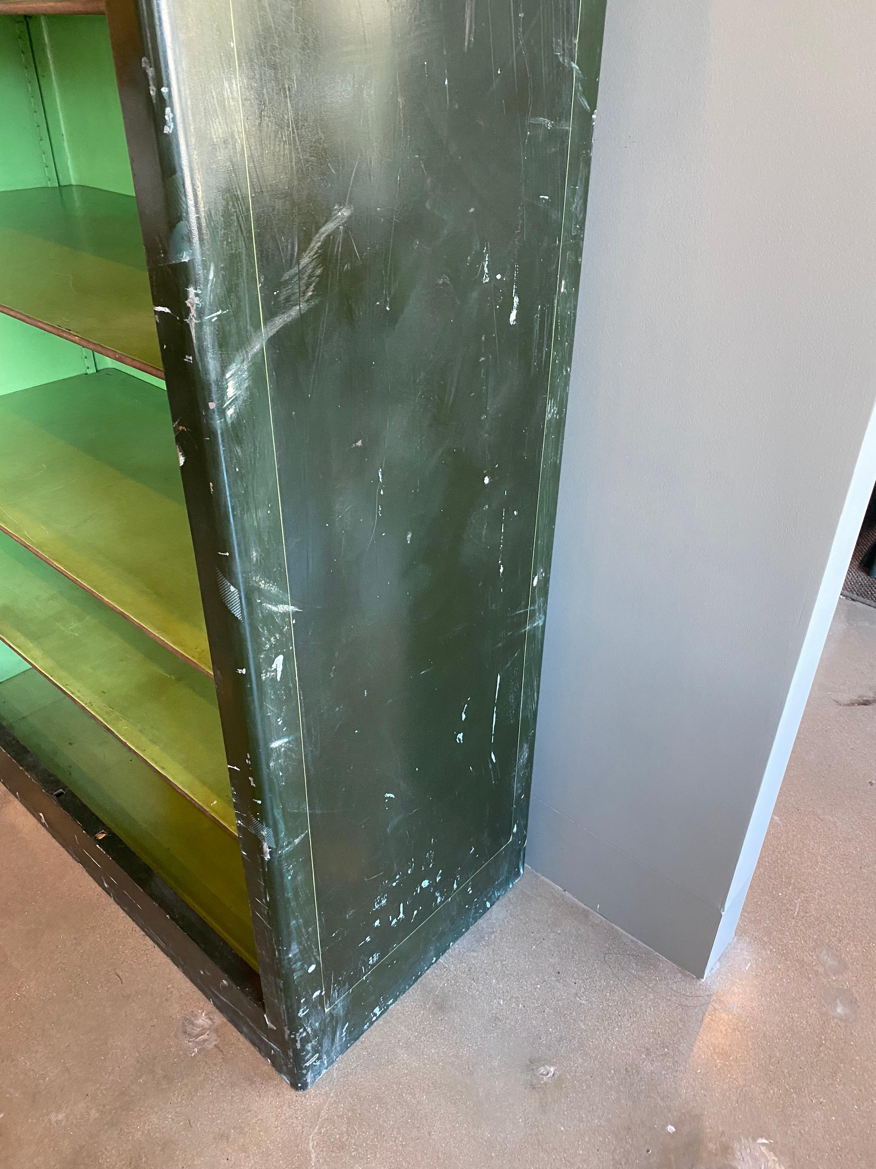 19th Century French Green Cabinet with Tambour Door by P. Haffner For Sale 5