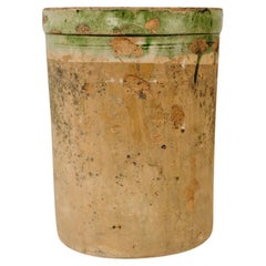 19th century French green glazed confit pot ...