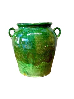 19th Century French Green Glazed Confit Pot