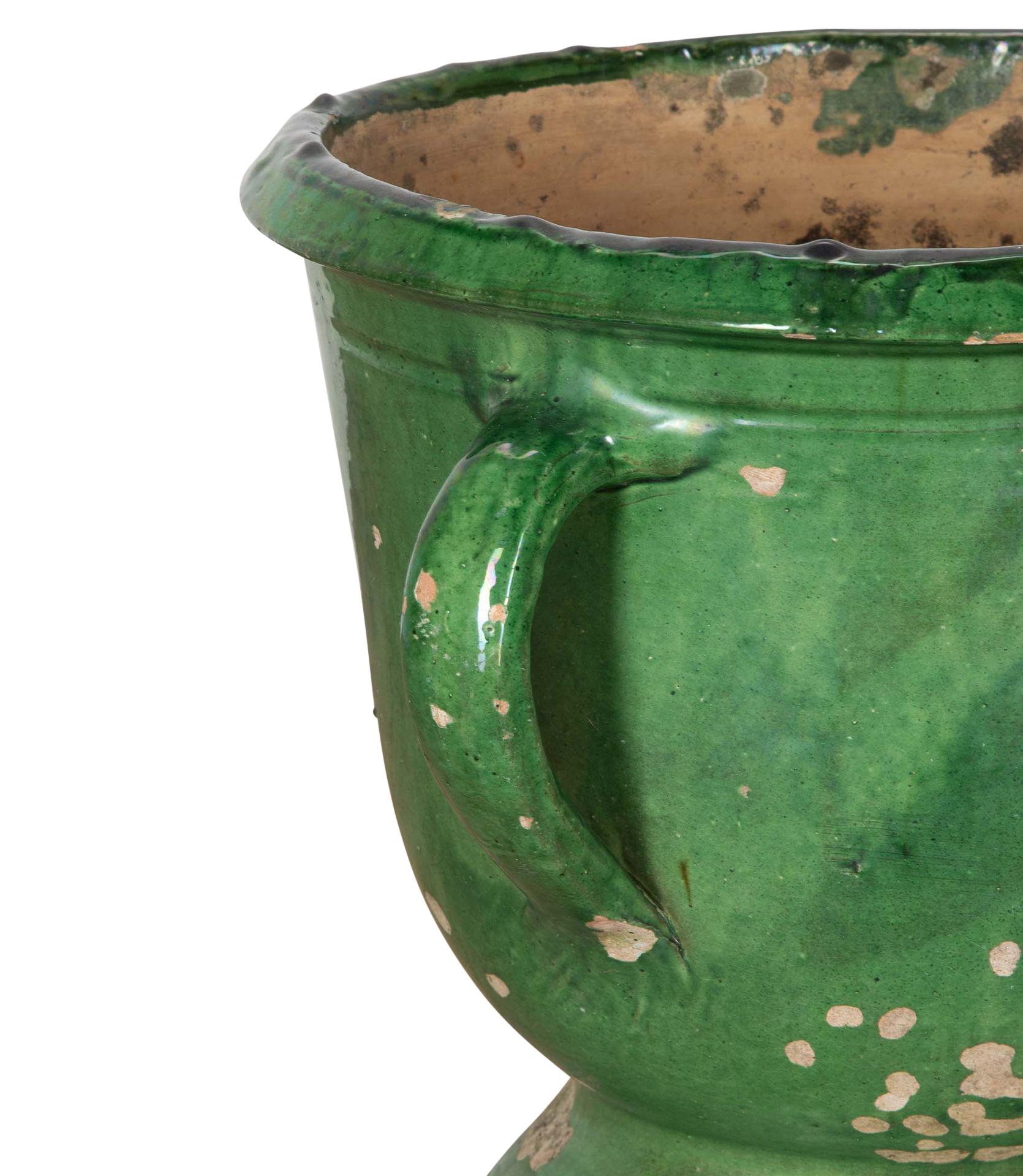 Pot français du 19ème siècle à glaçure verte Bon état - En vente à Tetbury, Gloucestershire