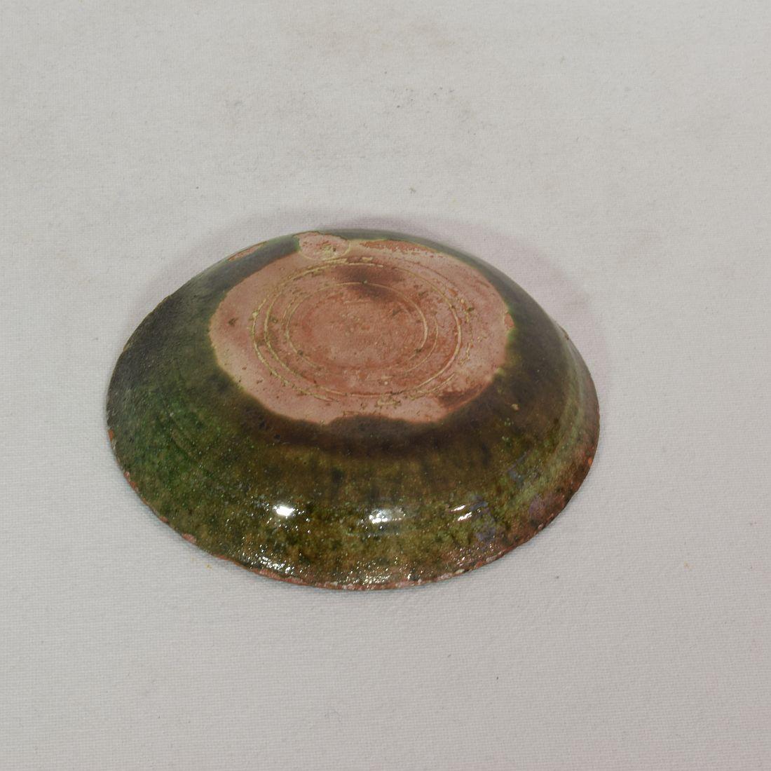 Terre cuite Pichet ou cruche à eau en terre cuite à glaçure verte, France, 19e siècle