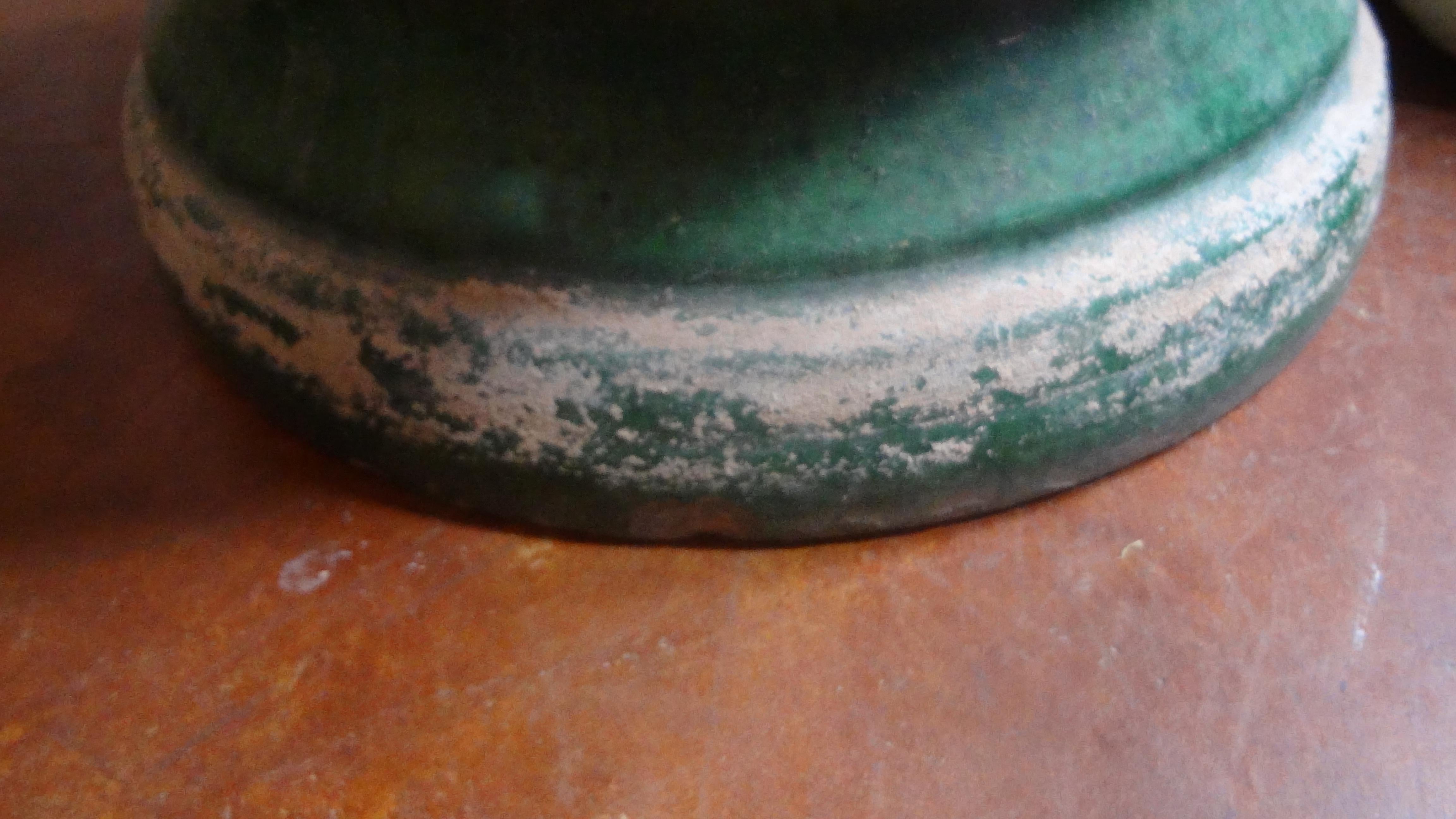 19. Jahrhundert Französisch grün glasierte Terrakotta Pflanzgefäß aus Anduze (Tonware)