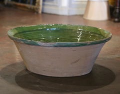 19th Century French Green Glazed Terracotta "Tian" Bowl from Provence