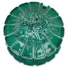 19th Century French Green Grapes Majolica Tureen Sarreguemines