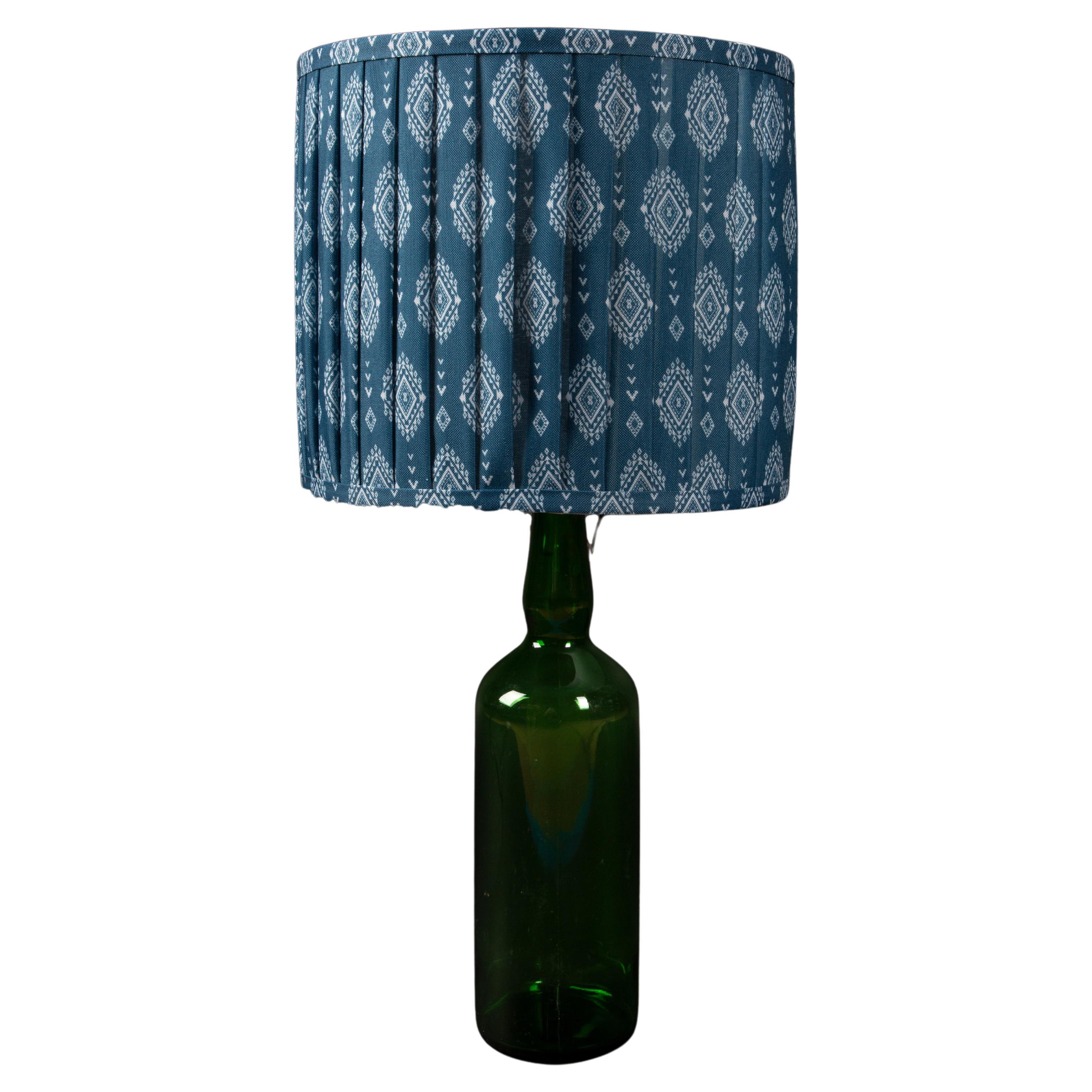 19th Century French Green Wine Bottle Lamp 24"H For Sale