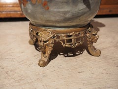 19th Century French Gros Relief Barbotine Vase by Edouard Gilles