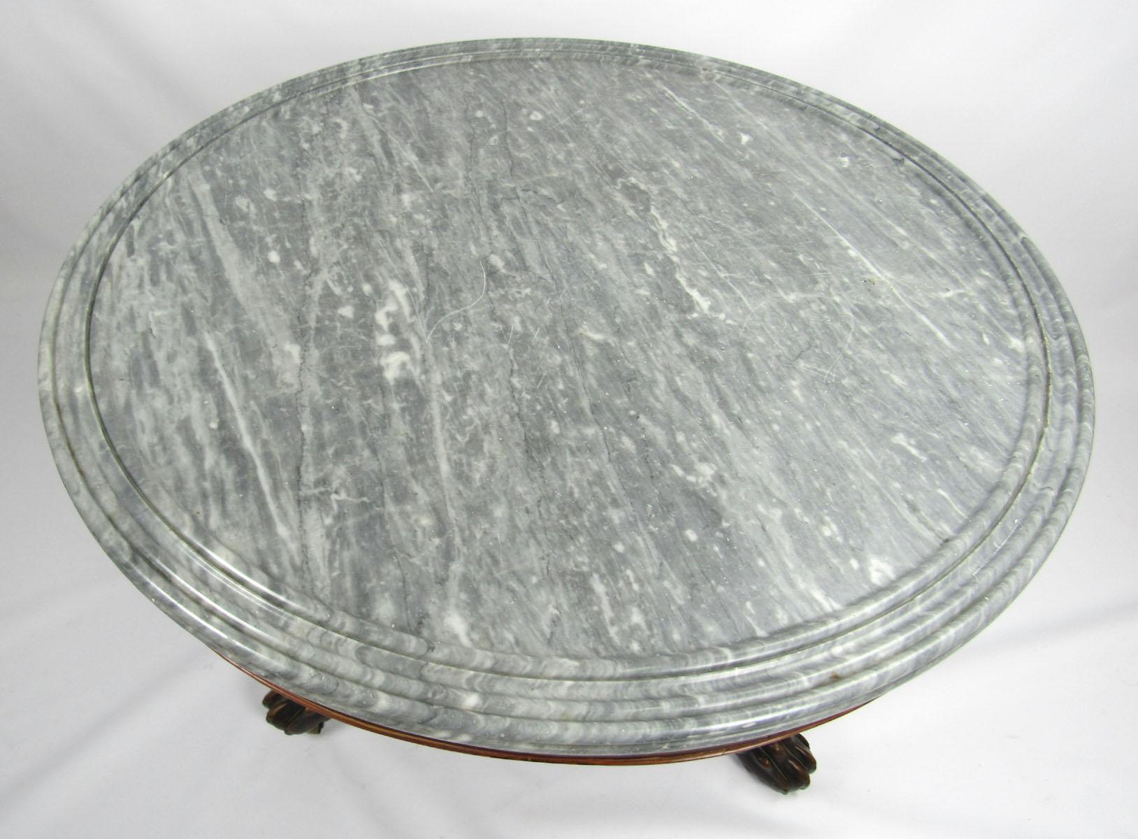 19th Century French Gueridon Table with Bleu Turquin Marble Top For Sale 10