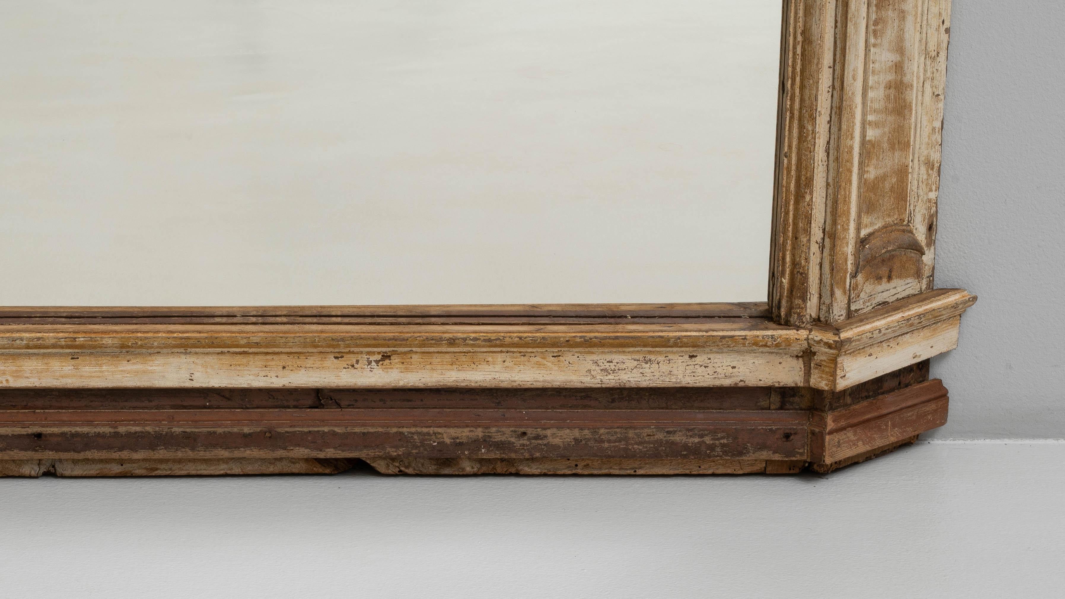 Specchio da terra gustaviano francese del XIX secolo con angoli inclinati in vendita 5