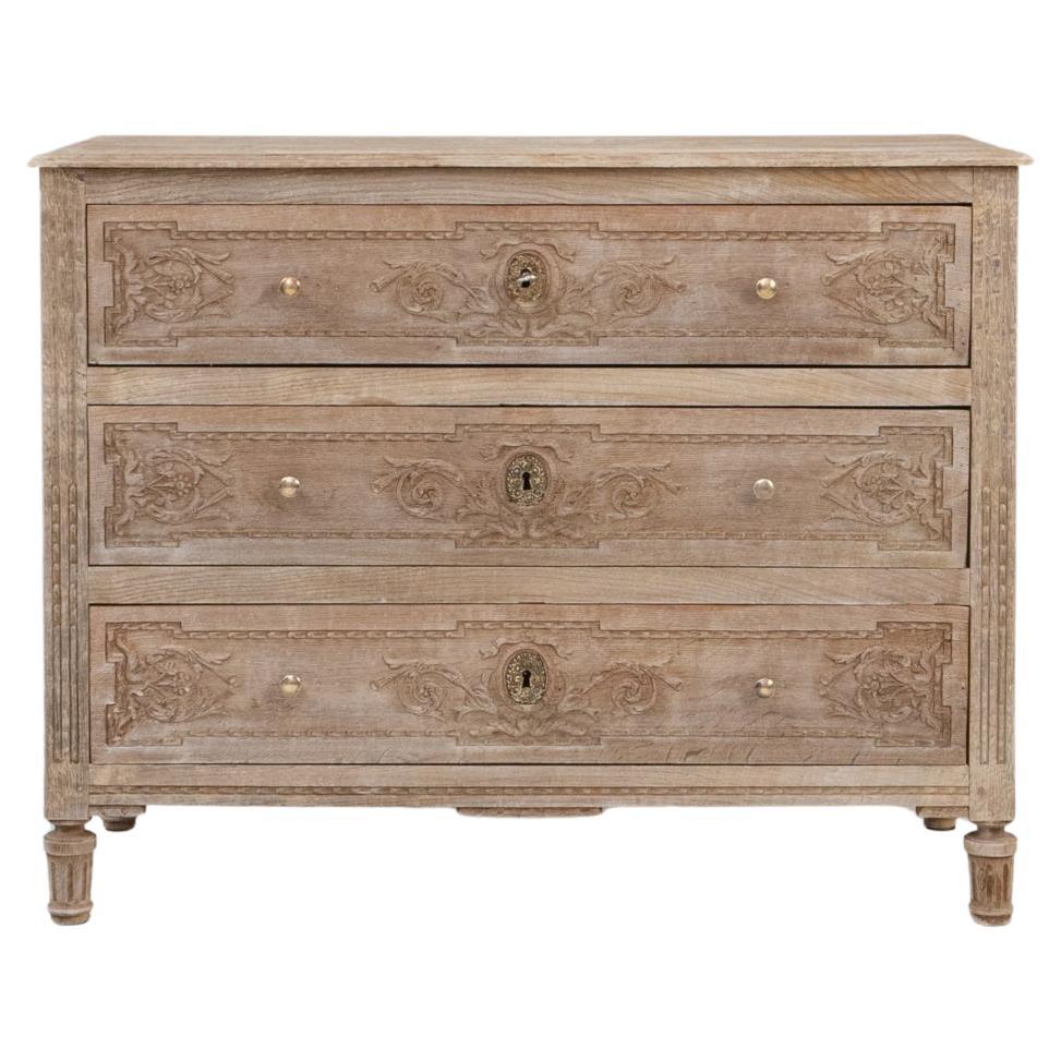 19th Century French Gustavian Oak Chest of Drawers