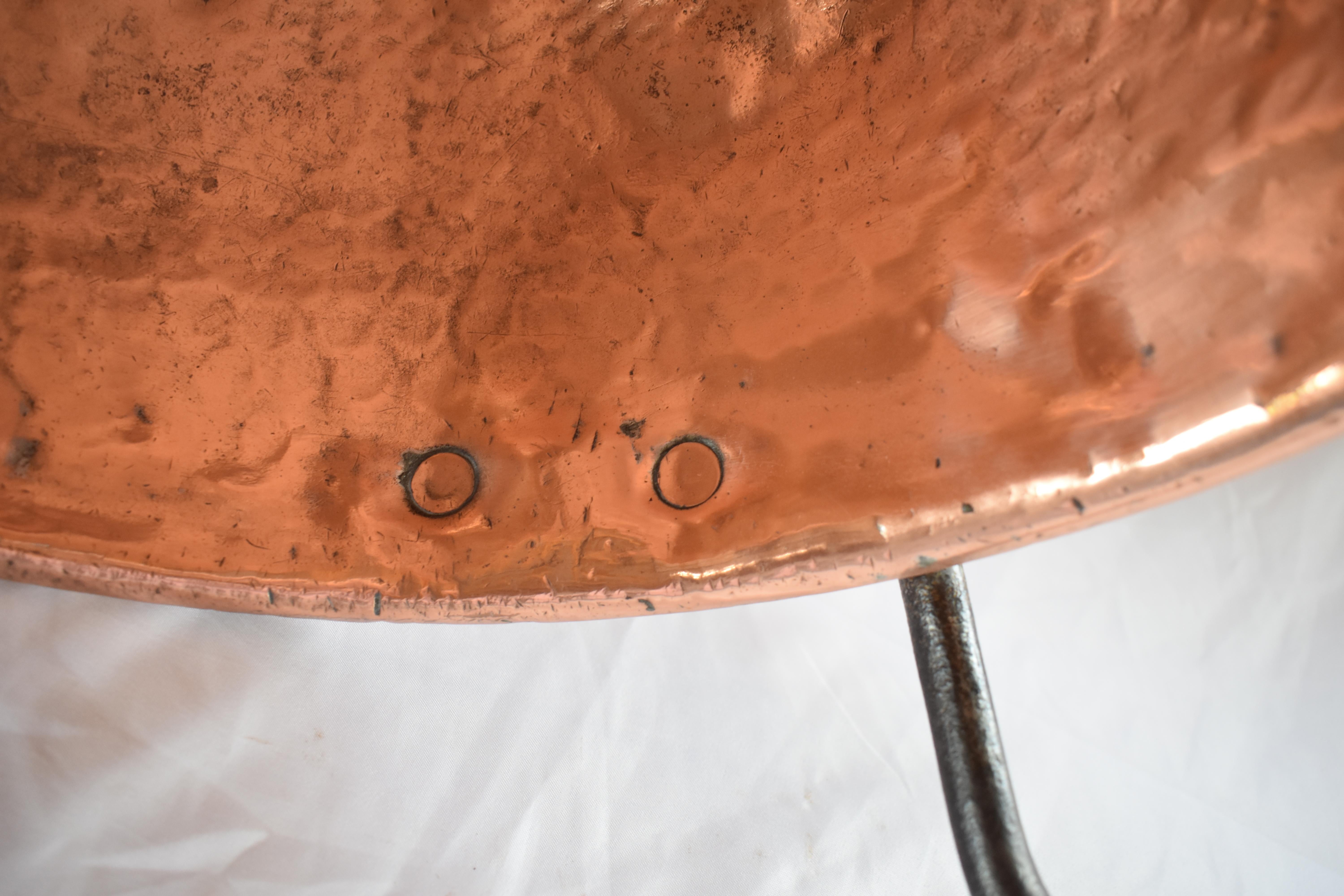 19th Century French Hammered Copper Kettle 1
