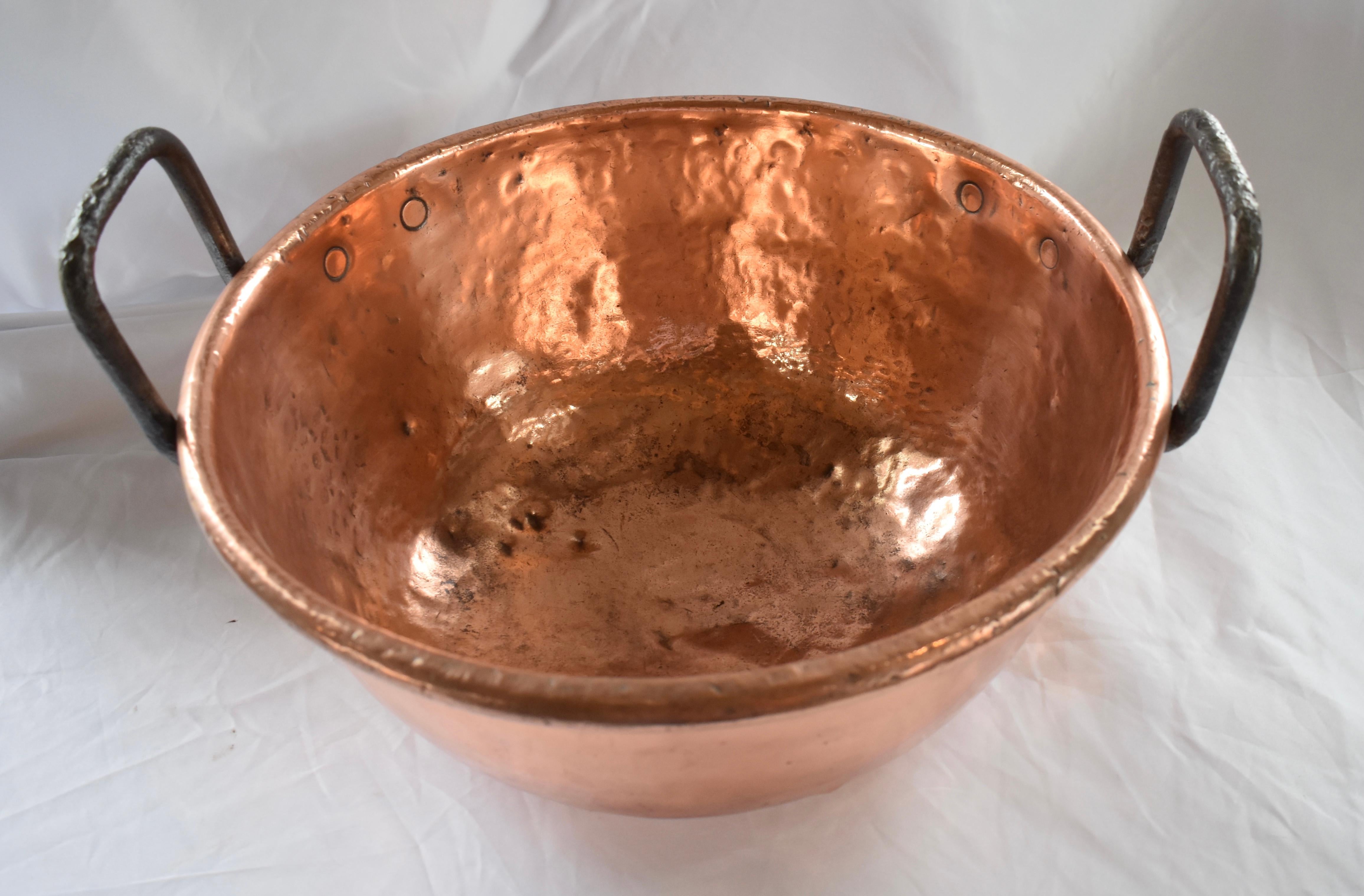 19th Century French Hammered Copper Kettle 2