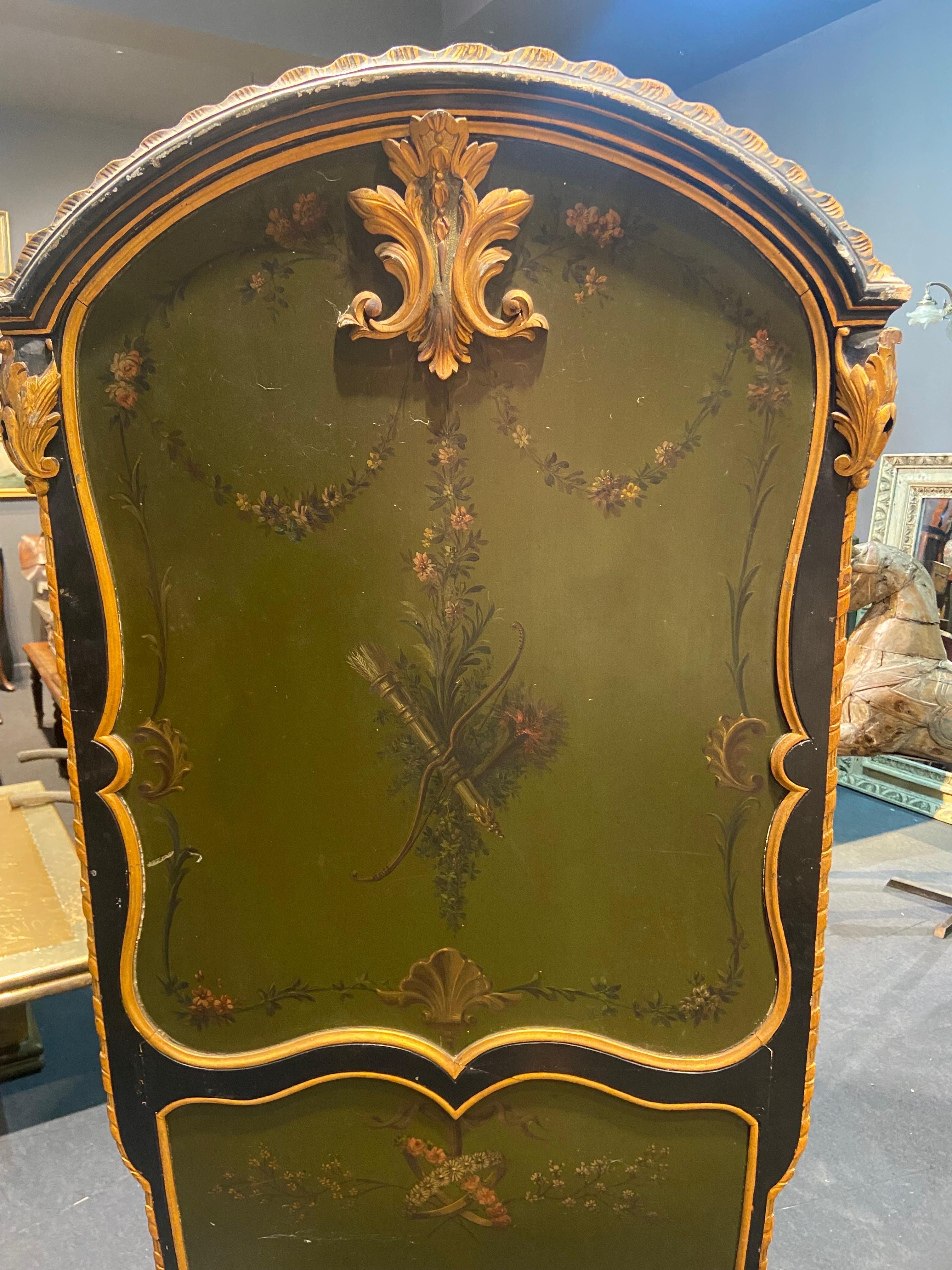 19th Century French Hand Carved and Hand Painted Sedan Chair in Louis XV Style For Sale 8