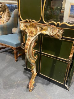 19th Century French Hand Carved and Painted Console in Louis XV Style