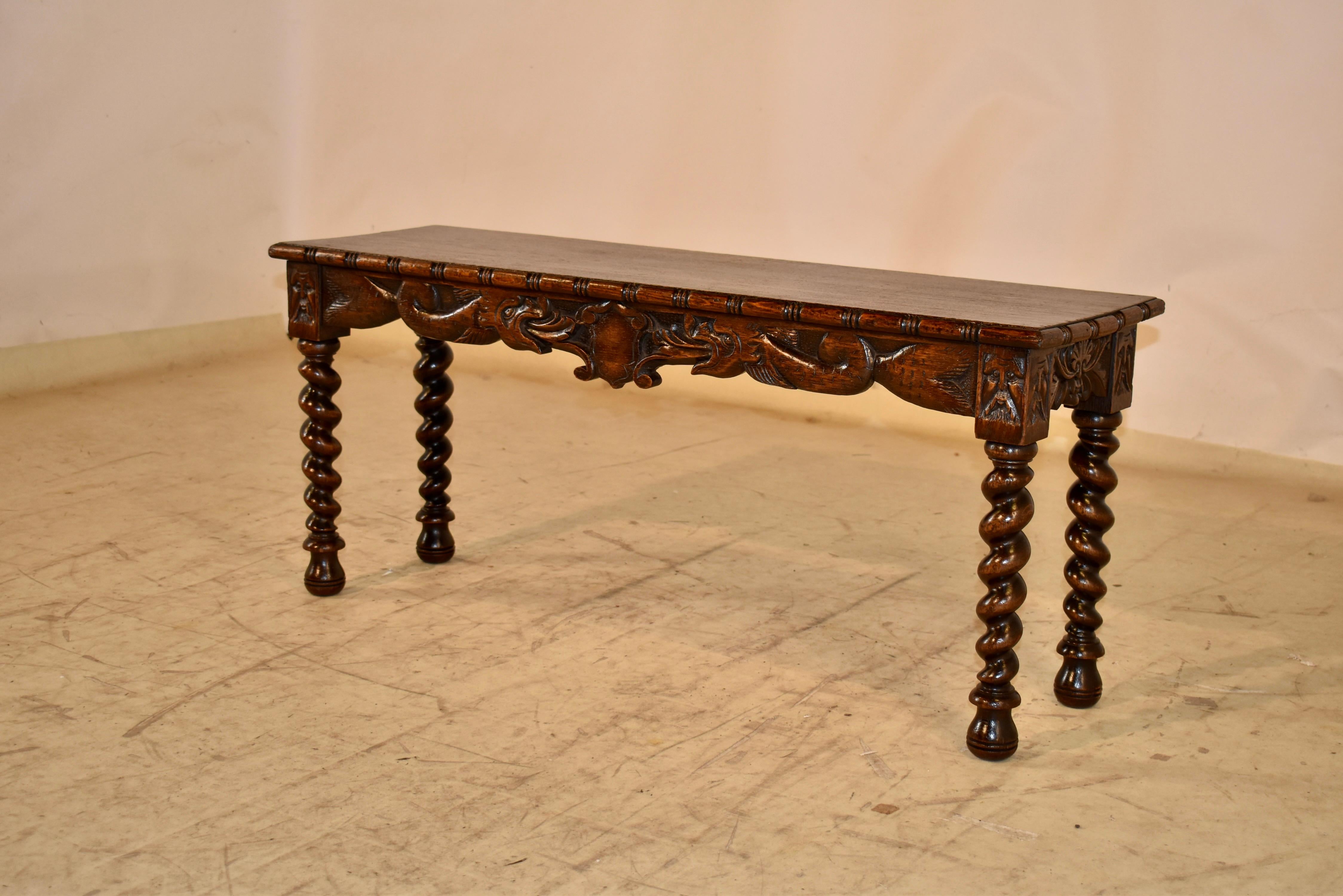 Banc français du 19e siècle sculpté à la main Bon état - En vente à High Point, NC