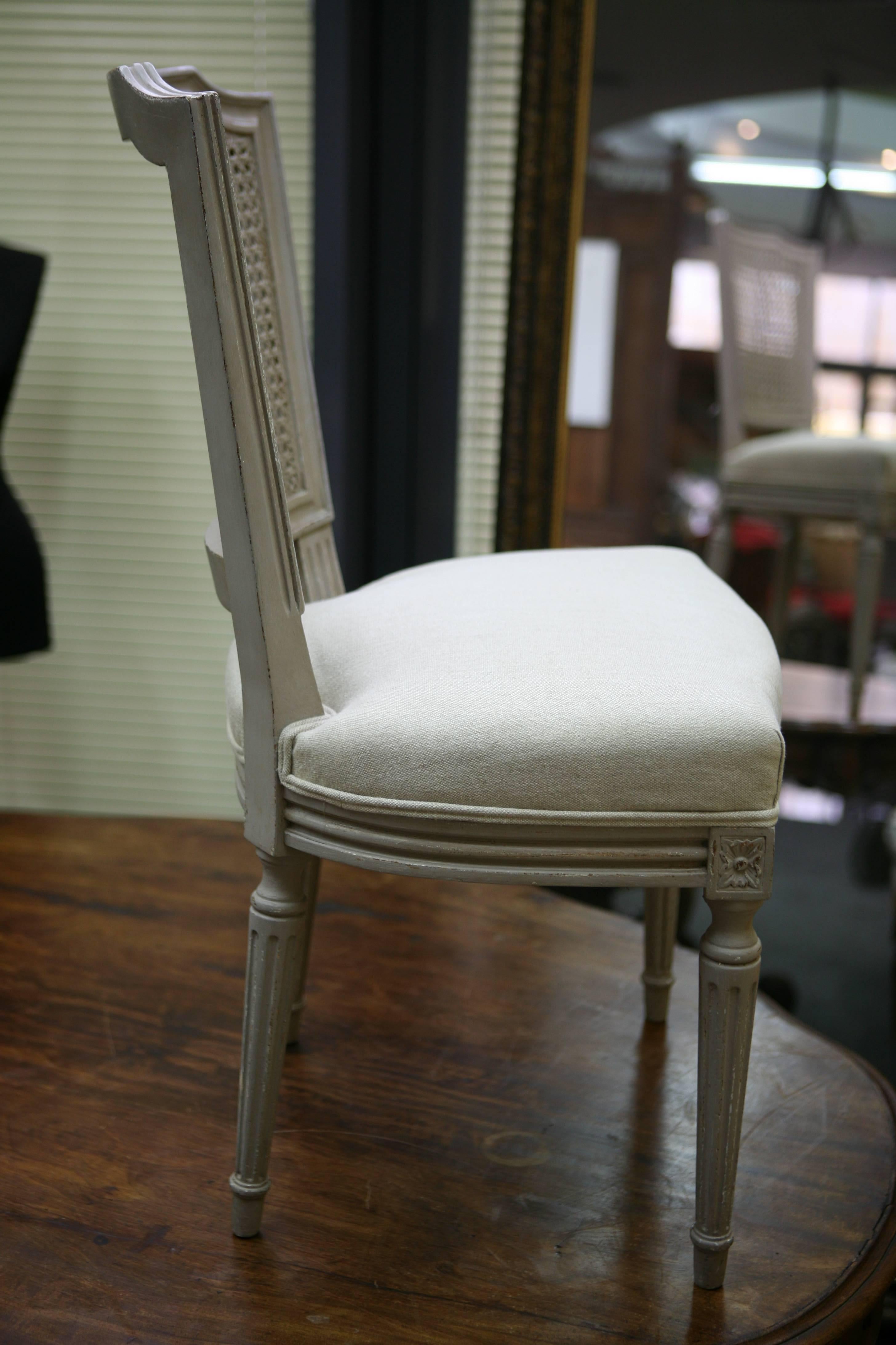 19th Century French Hand Carved Dining Chairs with Cane Backs, circa 1870 For Sale 6