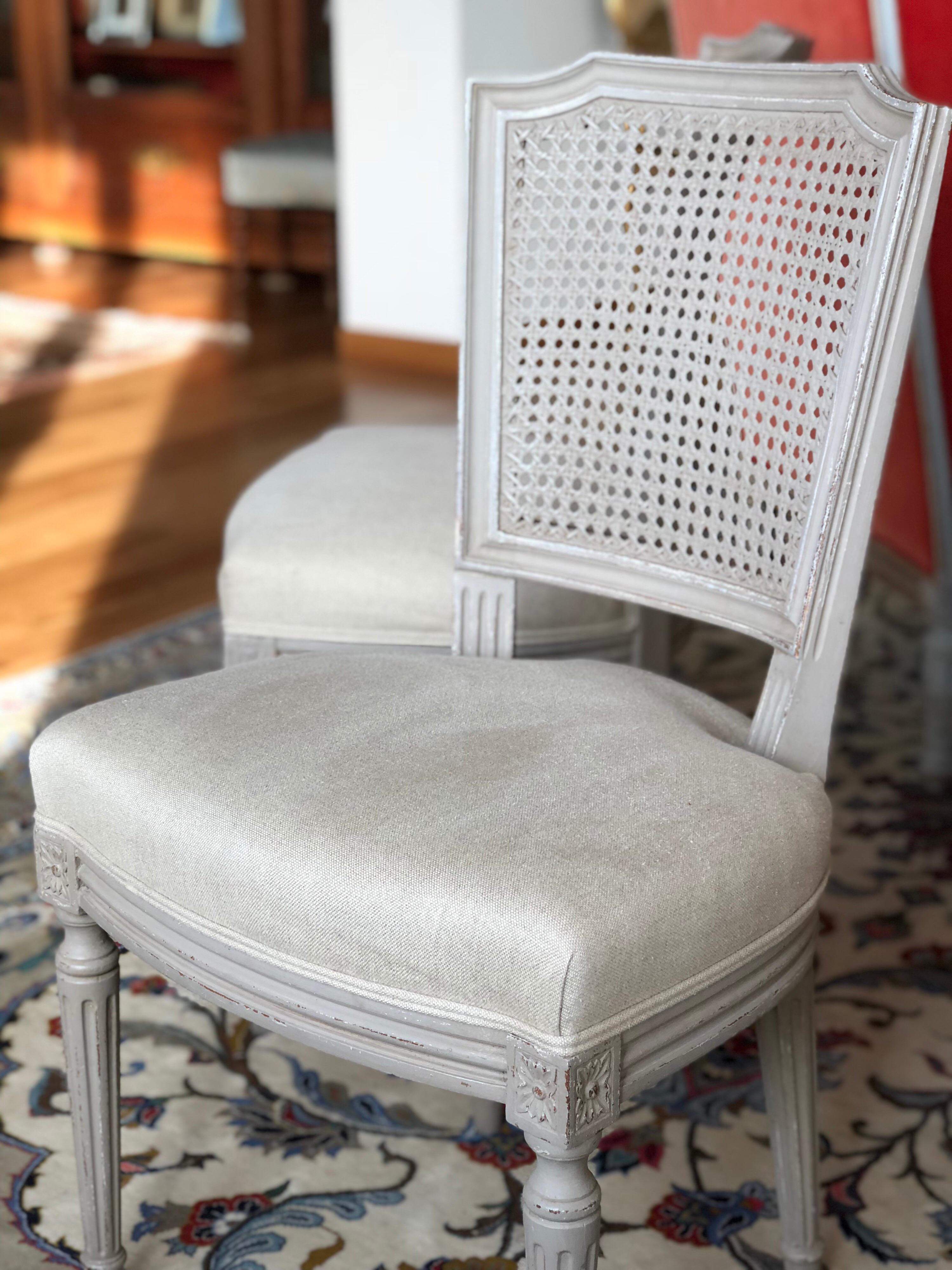 19th Century French Hand Carved Dining Chairs with Cane Backs, circa 1870 For Sale 9