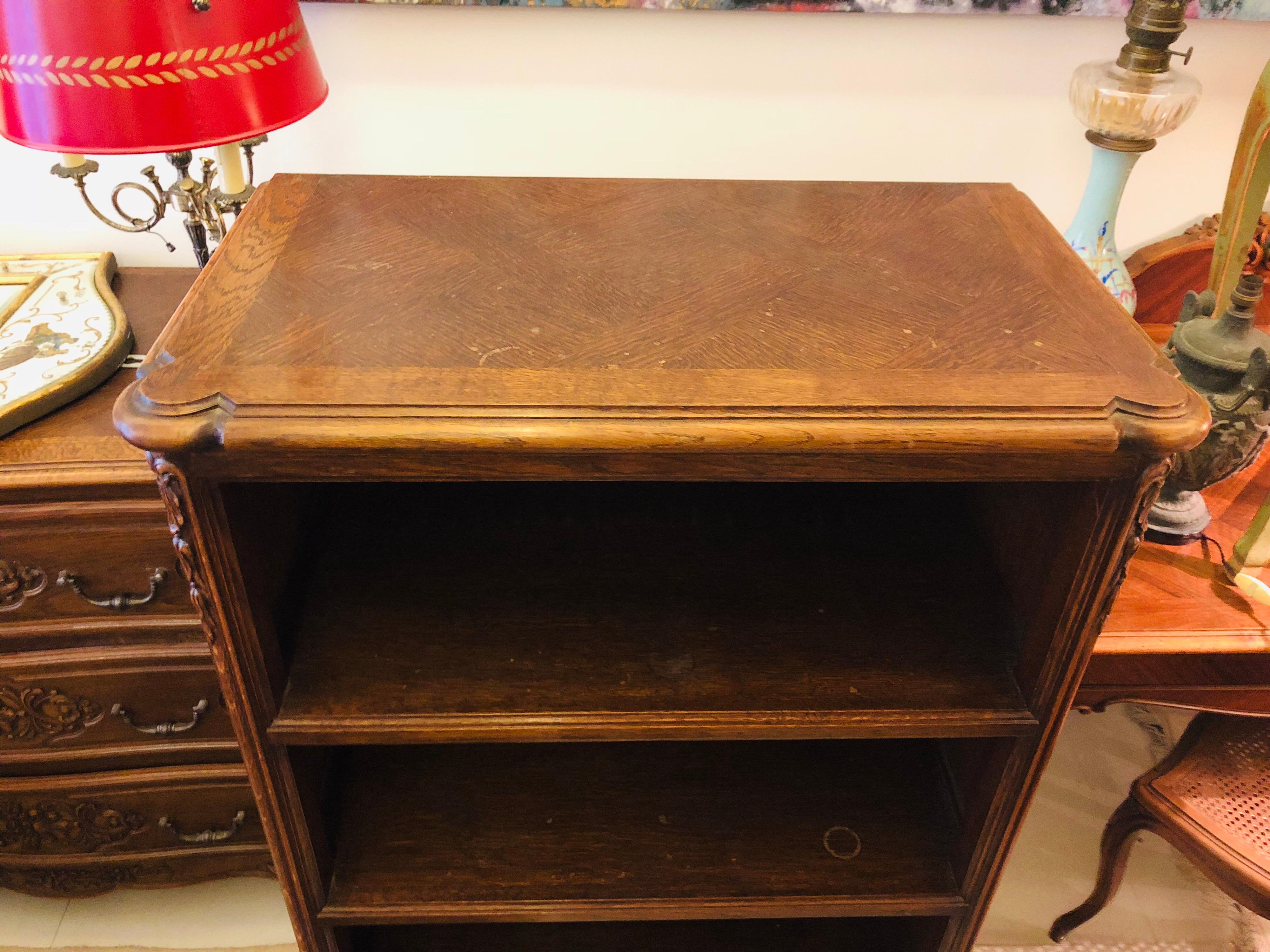 19th Century French Hand Carved Four Shelves Open Bookcase in Louis XV Style In Good Condition For Sale In Sofia, BG