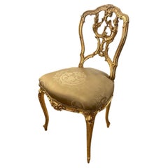 19th Century French Hand-Carved Gilded Chair