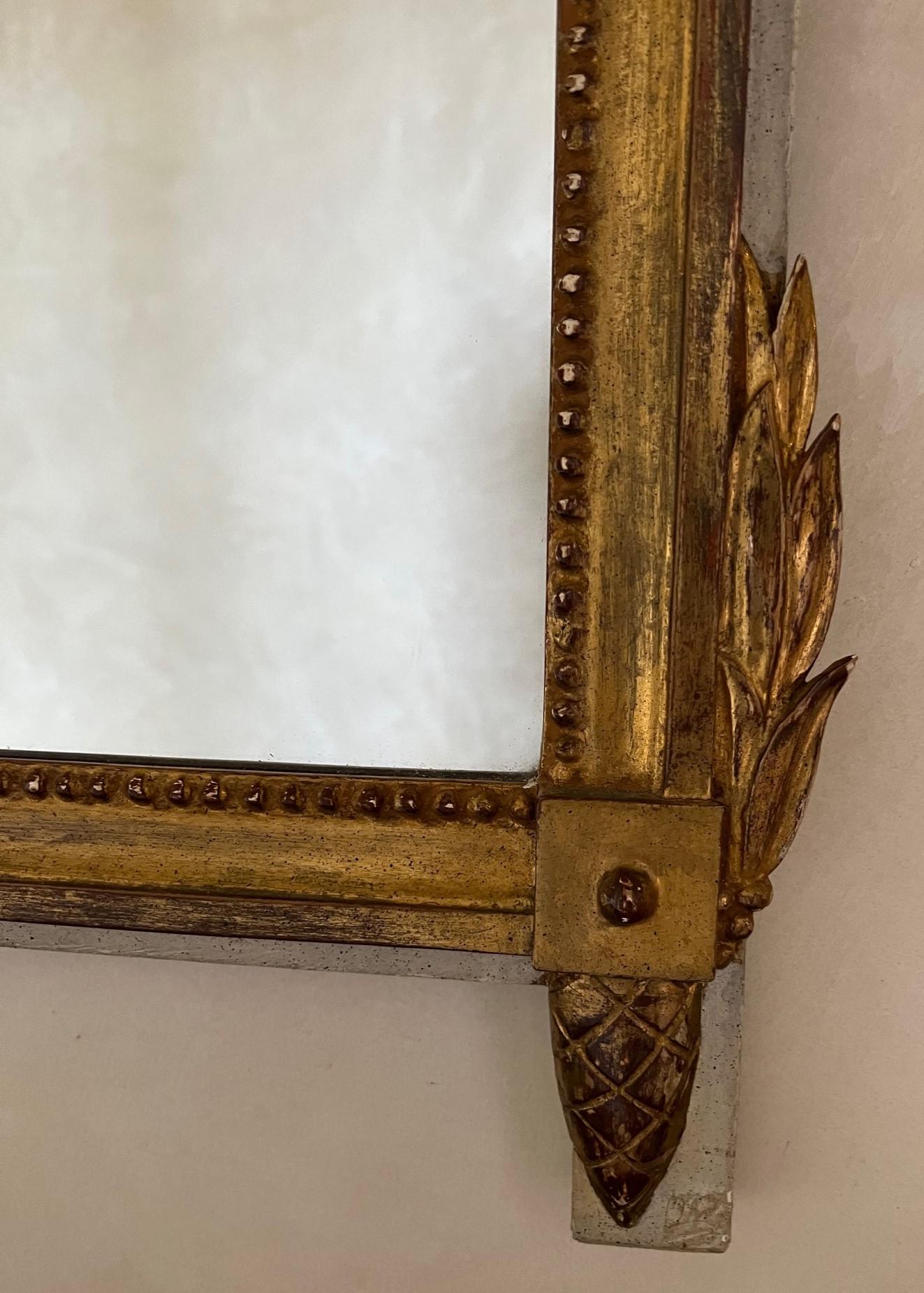 19th Century French Hand Carved Giltwood Bridal Mirror 4