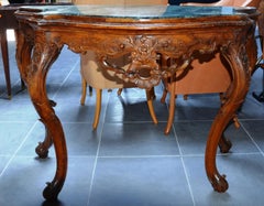 19th Century French Hand-Carved Marble-Top Console Louis XV Period