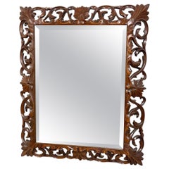 19. Jahrhundert Französisch Hand geschnitzt Eiche abgeschrägten Spiegel
