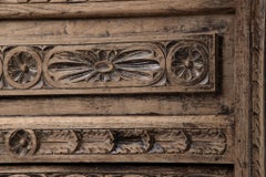 19th-Century French Hand-Carved Oak Bonnetière