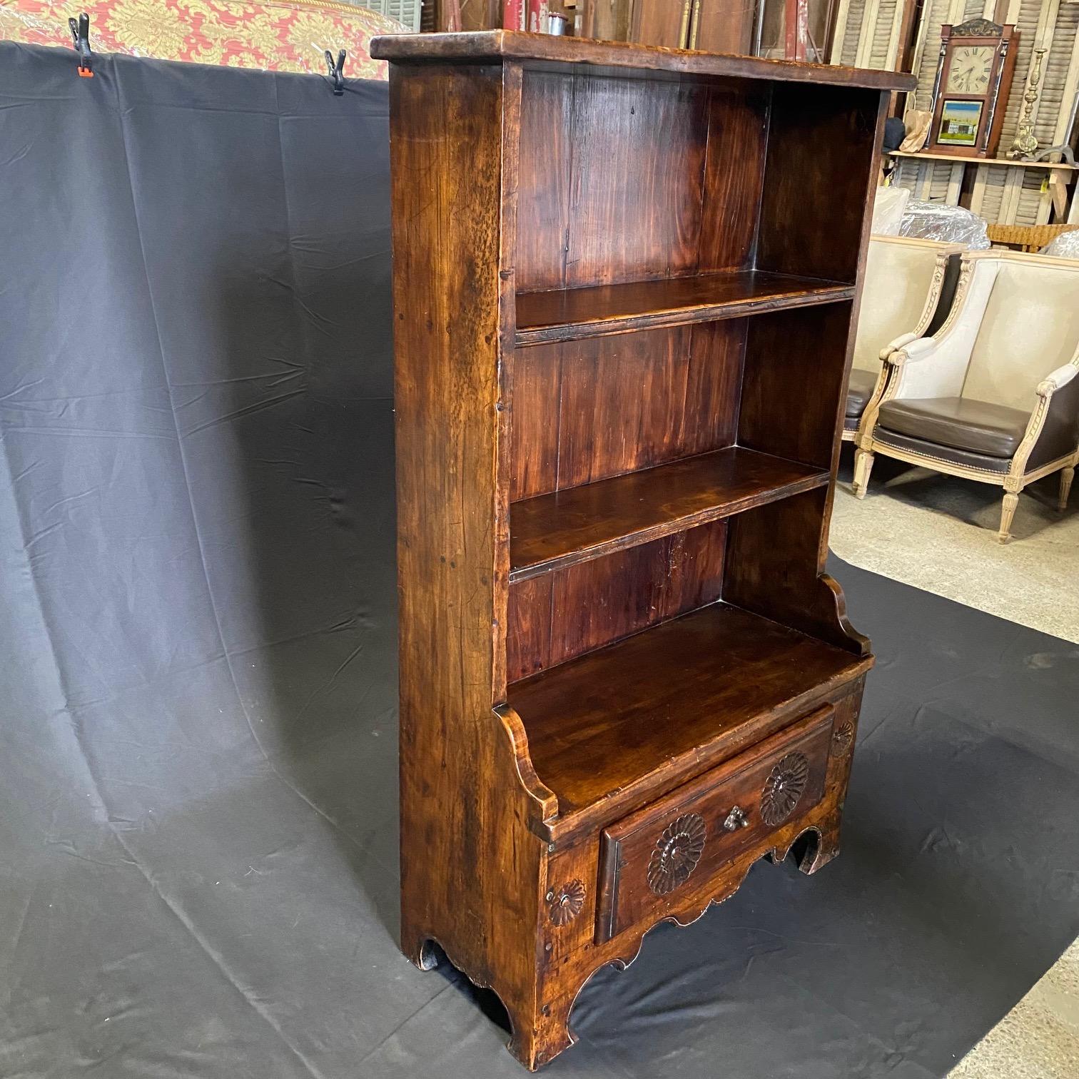  19th Century French Hand Carved Open Bookcase  For Sale 6