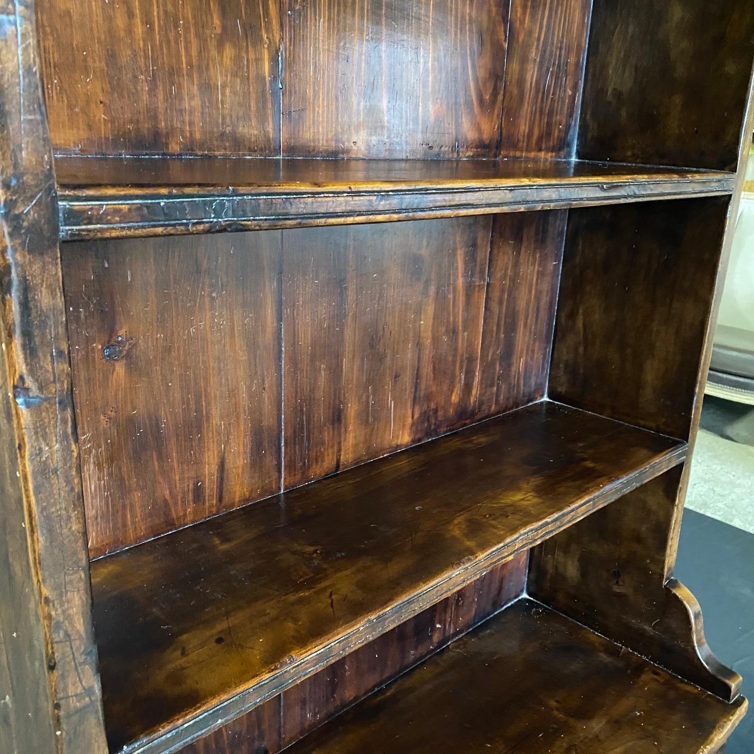  19th Century French Hand Carved Open Bookcase  In Good Condition For Sale In Hopewell, NJ