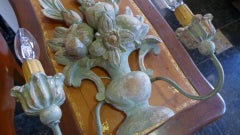 19th Century French Hand-Carved Painted Wood Sconce