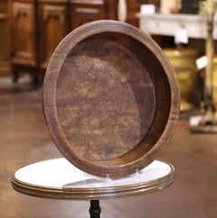 19th Century French Hand-Carved Patinated Elm Dough Bowl or Fruit Basket