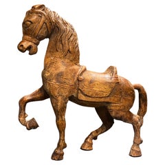 19th Century, French Hand Carved Small Carousel Horse, circa 1880