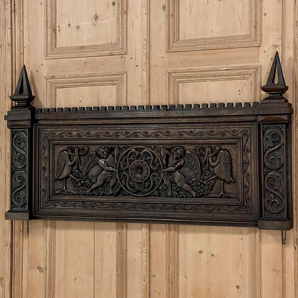Renaissance Revival 19th Century French Hand Carved Wall Panel For Sale